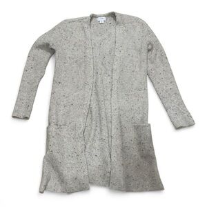 Old Navy Neutral Speckled Open-Front Cardigan - Light Heather Gray